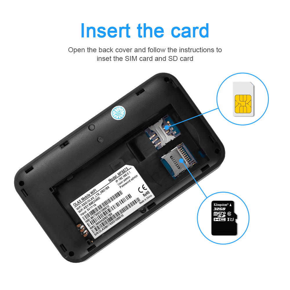 OLAX MF6875 Unlocked Portable Wifi Router With Multi Operators Sim Card Slot