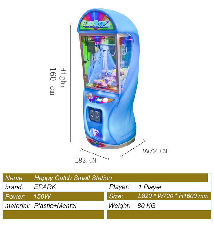 Arcade Skill Game Colorful Super Toy Box Claw Machine