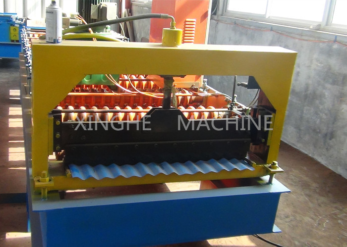 Colored Steel Roof Tile Roll Forming Machine , Cold Roll Forming Machines