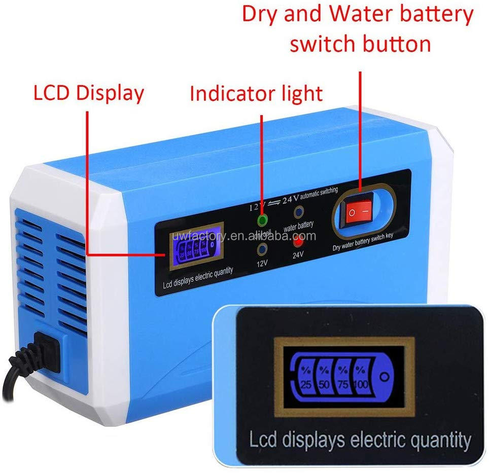 Connector Current Protection 12V/24V Output 12V/24V Battery Charger for OEM Custom Motorcycle Ebike Electric Portable Car