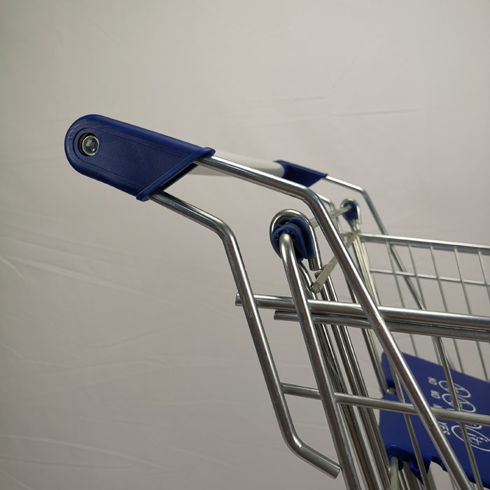 European Style 125L Supermarket Metal Shopping Trolley Anti Theft With 4" PU Wheels