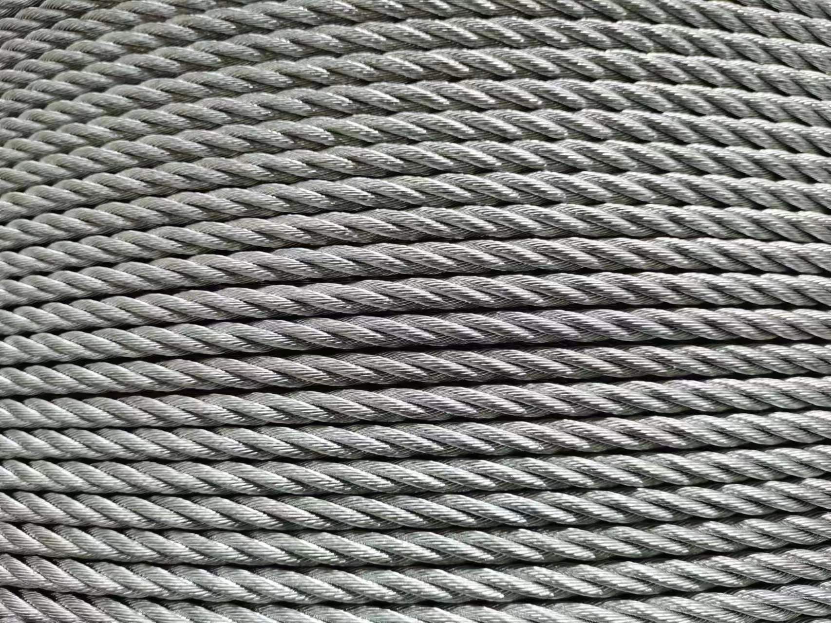 Heavy Duty Non-Alloy 8.3mm 4x31WS FC Hot-Dipped Galvanized Steel Wire Rope for Cradle
