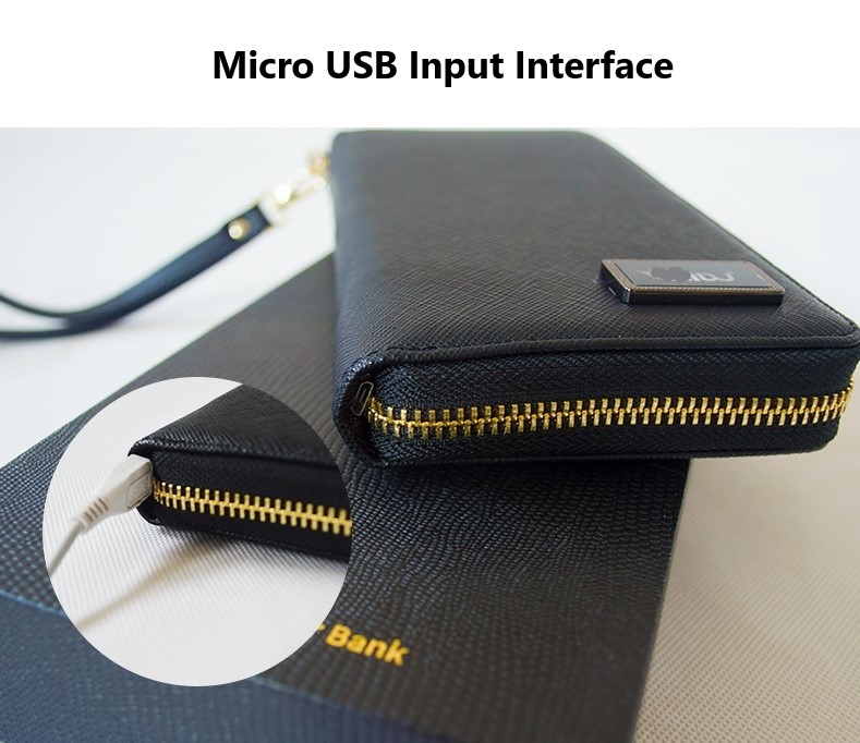 Zipper Closure 5V2A 6000mAh Wallet Power Bank MSDS
