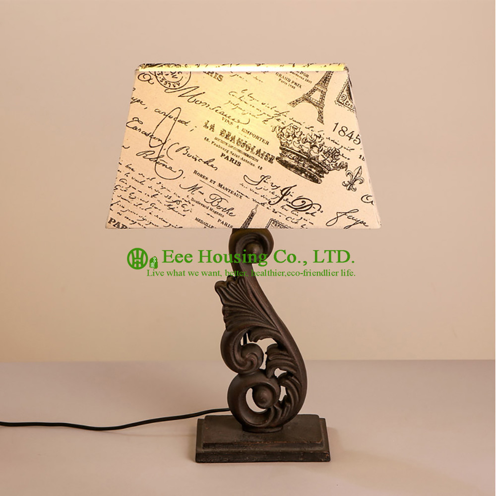 Europe Style Table Lamp Iron Fabric Source Light Residential Lighting