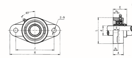 Cast Grey Iron HT200 Housing Type UCFL206 Pillow Bearing for Machinery Parts Industry