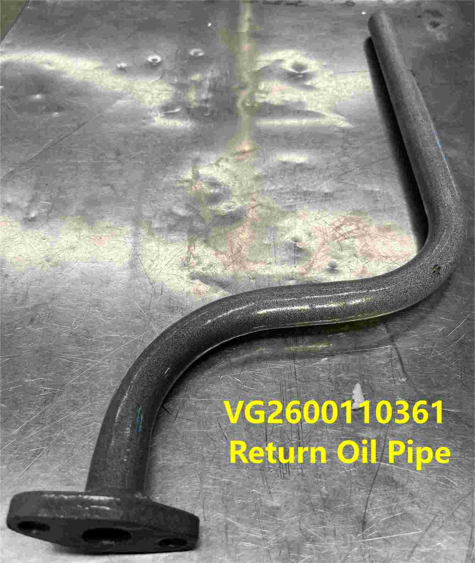 VG2600110361 Return Oil Pipe Turbocharger HOWO Truck Parts