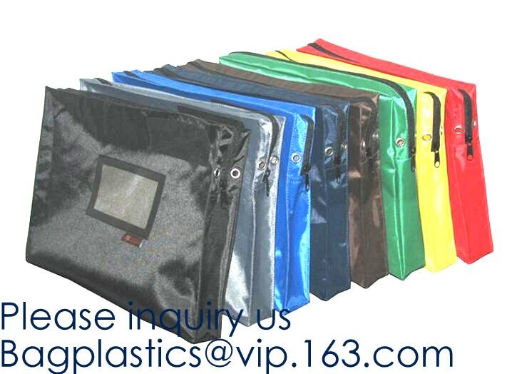 Custom Multi Function Waterproof Nylon Security Night Deposit Bags Zipper Locking Bank Bag For Cash Money, bageasae