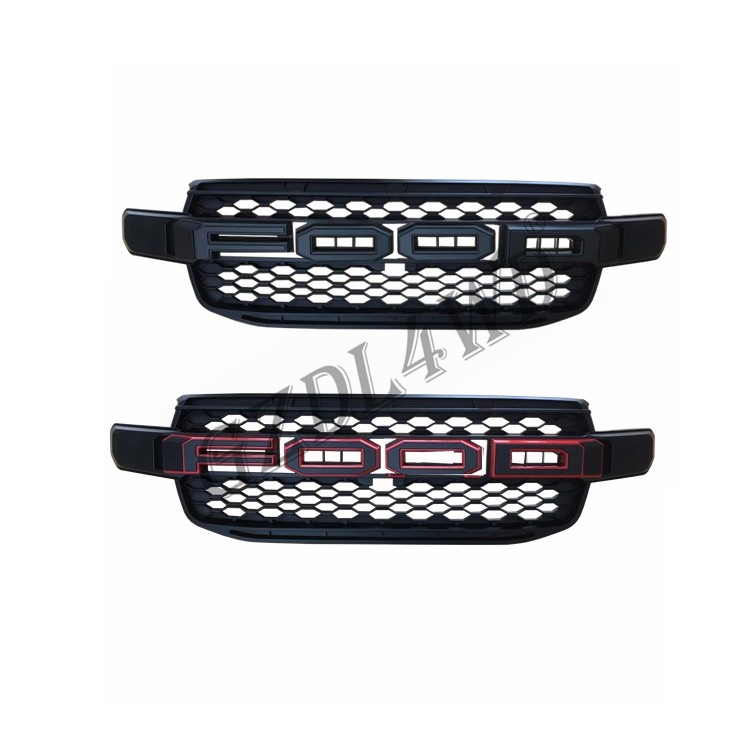 4X4 Car Grille For Ford Ranger 2022 T9 ABS With Black Red Logo