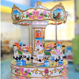 Rotating Coin Operated Carousel / Children Entertainment Park Carousel Games