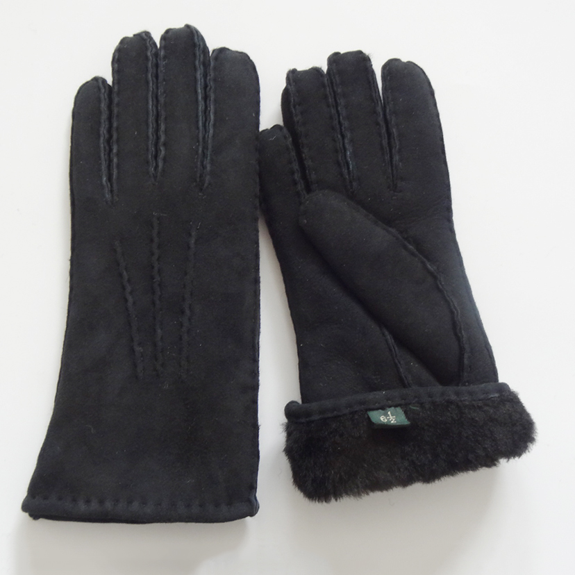 Double Face Leather Winter Gloves Hand Sewn 100% sheepskin gloves
