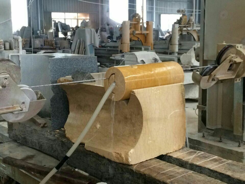 High-Efficiency 4 Axis Single Wire Saw Stone Cutting Solution For Granite , Special Shapes Industrial Applications