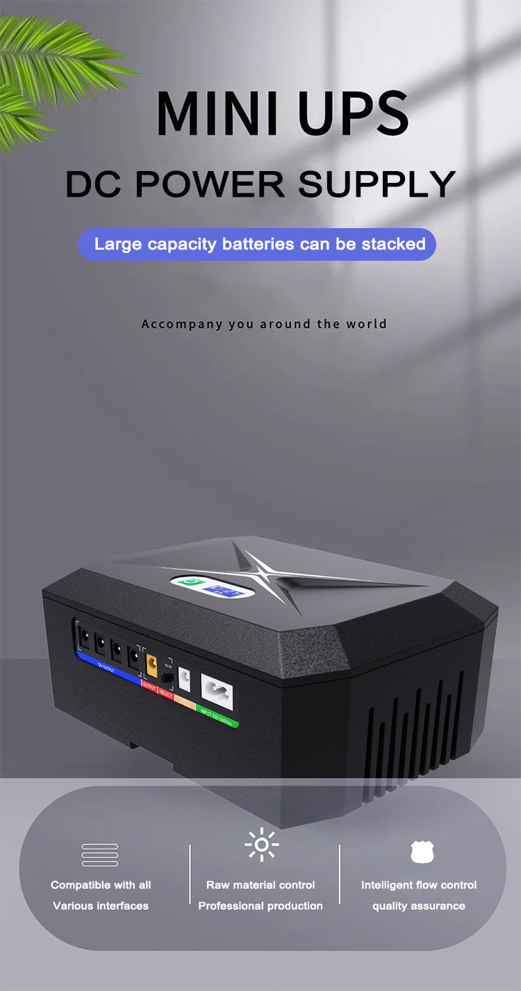 Rechargeable 8000-48000mah Mini UPS Power Supply Backup For Router And Modem