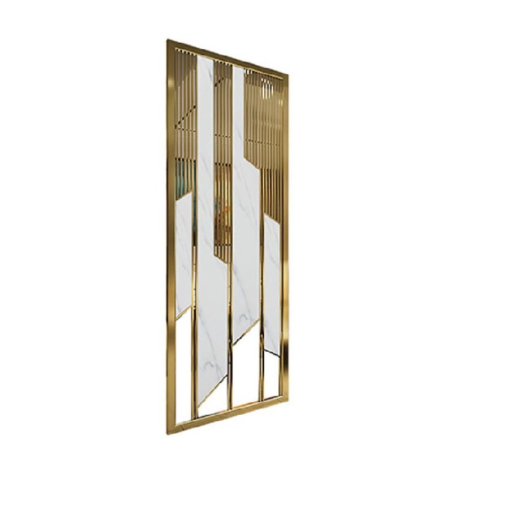 Golden metal Stainless Steel Screen Living Room Restaurant Metal Partition Wall