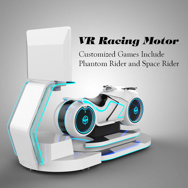 220V white color multiplayer eye-catch appearance Car Driving Vr Simulator Motorcycle Racing with deepon E3