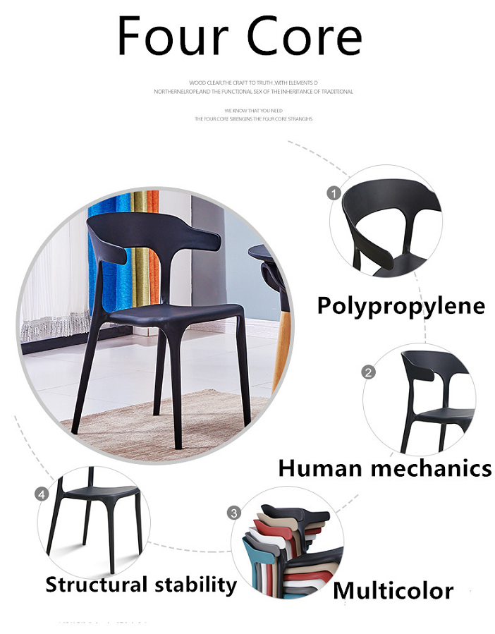 Stackable restaurant mode outdoor plastic chairs
