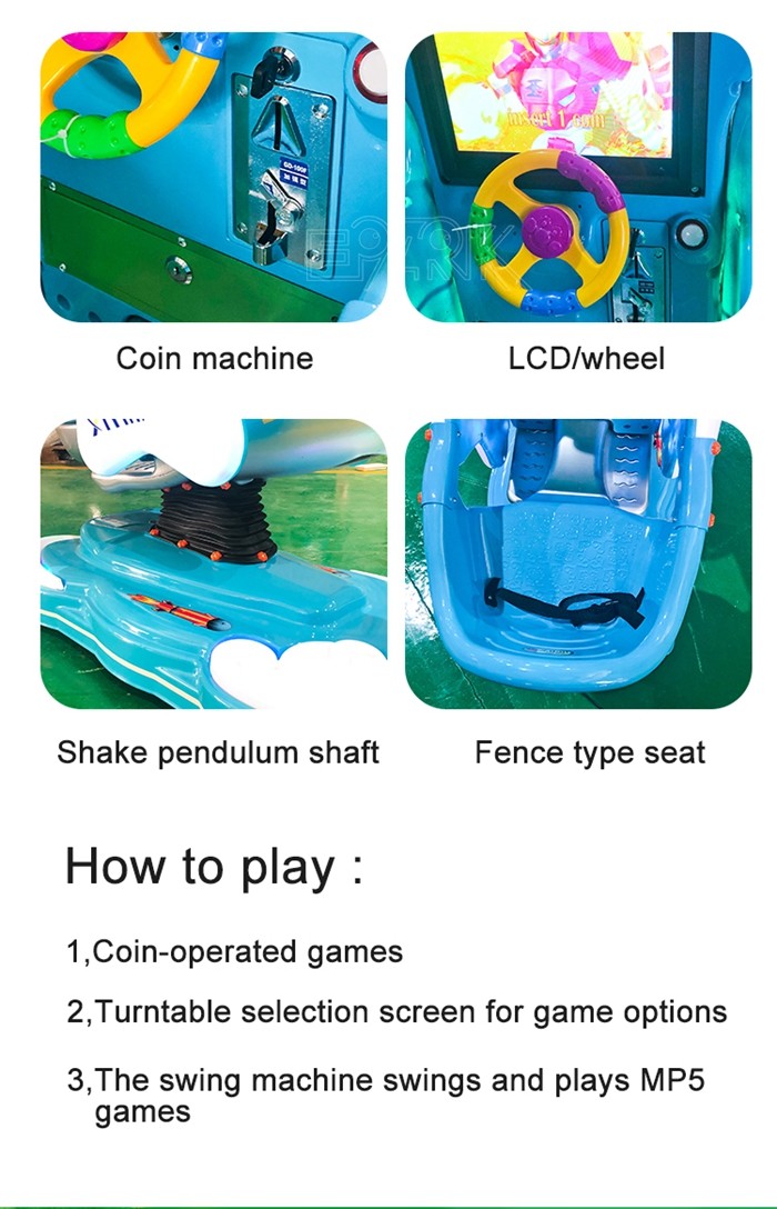 ABS Kiddy Ride Machine Car Music Rotary Lifting Style Seesaw Swing Machine