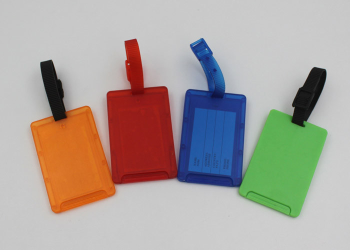 Double - Sided Custom Plastic Luggage Tags Label Name Or Address CE ROHS