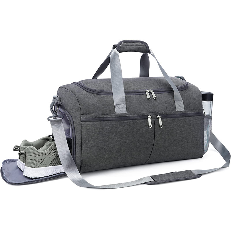 18" Gym Anti Theft Travel Bag Duffle Bag With Shoe Compartment Wet Pocket