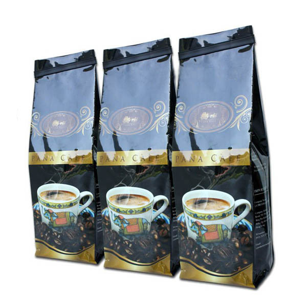 Custom Design Foil Coffee Bag With One Way Degassing Valve , Green / Black