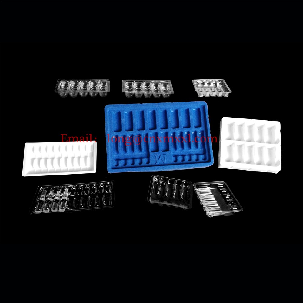 Disposable 1mm PET Blister Packaging Inserts Ampoule Blister Pack Tray