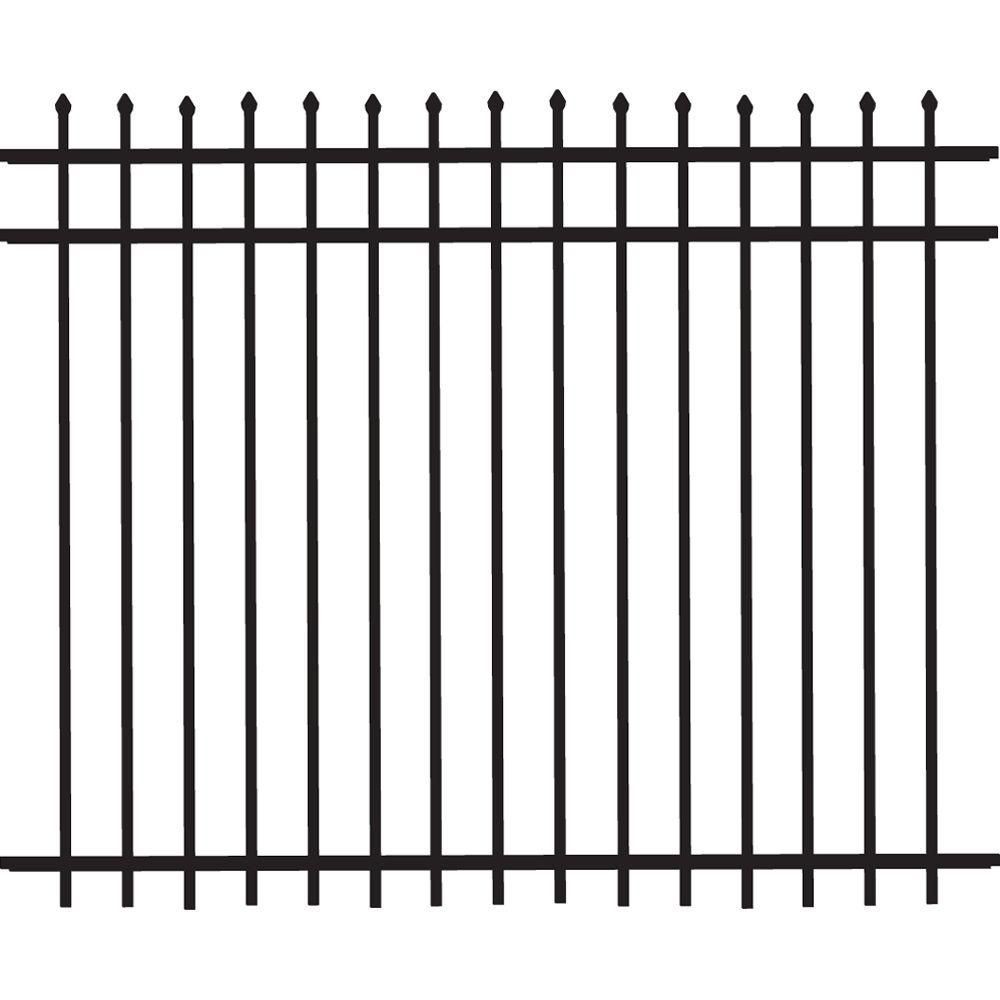 Home Garden Decorative Black Wrought Iron Fence Panels Tubular Steel Fence