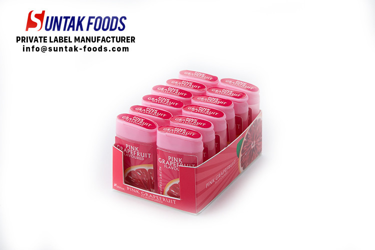 Fresh Air Fruits Pressed Grapefruit Flavored Sour Sweets Candy With Sorbitol Xylitol