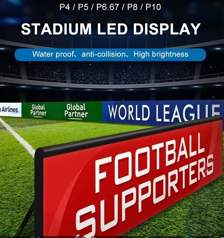 IP65 SMD3535 Stadium LED Display , Outdoor Sports Fields Perimeter Led Screen