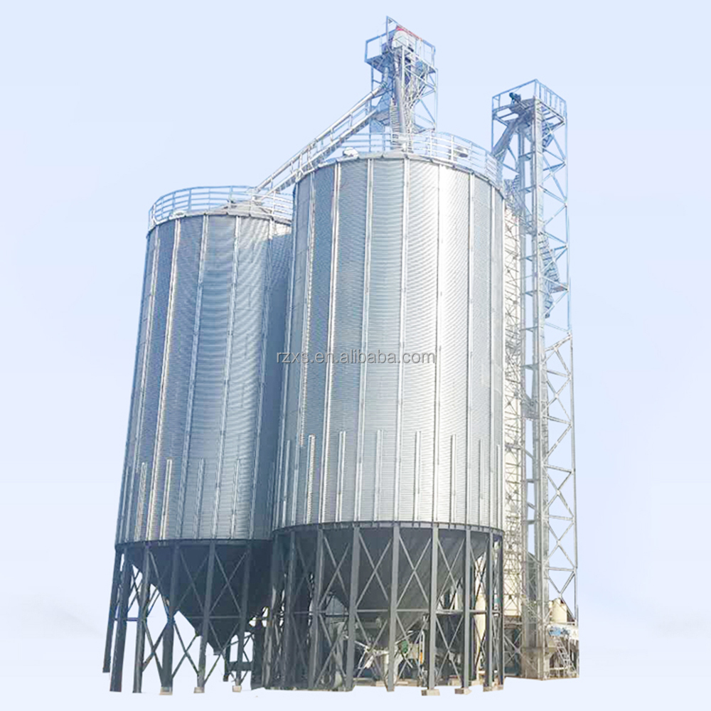 500 Ton Small Size Galvanized Hopper Bottom Grain Wheat Flour Storage Silo