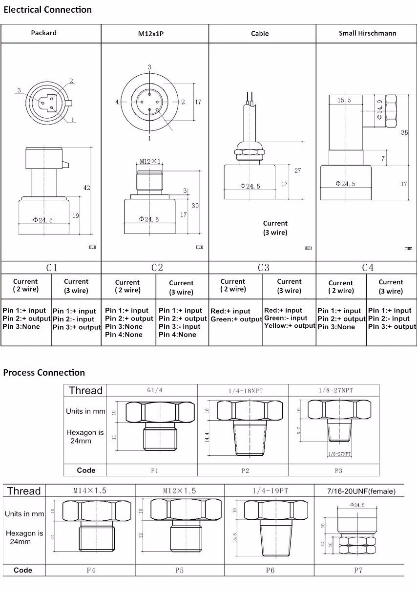 24VDC 1/4 NPT Pressure Sensor ExidIICT6 For Freon Refrigerant