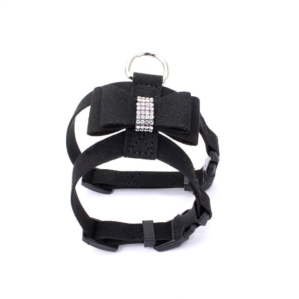 Bowknot Soft Dog Vest Dog Collars And Leashes With Rhinestone Easy To Use