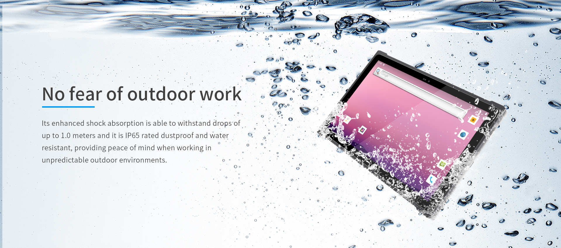 650g 10 inch P65 Waterproof 5G Tablet with 1- 4G LTE 2D Barcode Scanner NFC GPS 9500mAh Battery