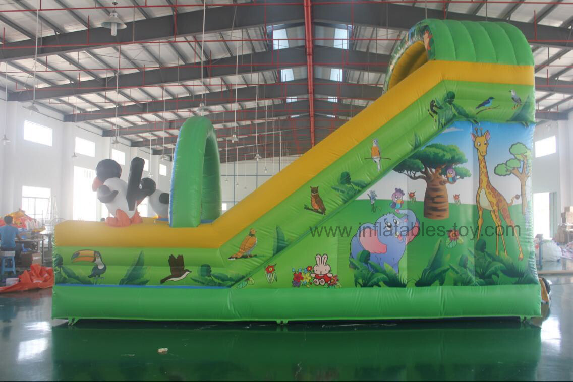 Animal Theme Commercial Inflatable Slide For Backyard , Slide Inflatable For Kids