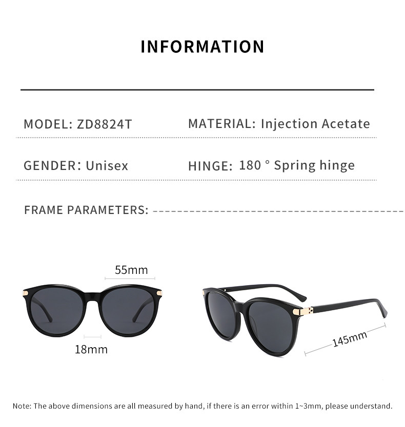 UV400 Protection Men'S Acetate Sunglasses Polarized Unisex Acetate Shades