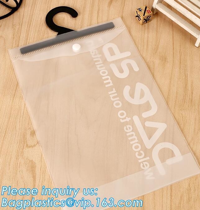 hanger bag with zip lock on the top,Frosted Zip lockk bag EVA PVC hanger bag for clothes, EVA frost drawstring bag, Froste