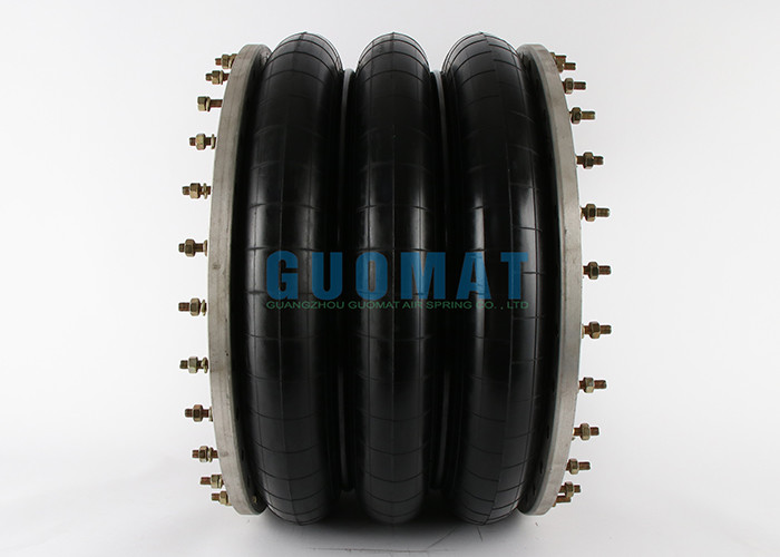 GUOMAT Triple Convoluted Rubber Industrial Air Spring 3H630376 660mm Stamping Flange Airbag