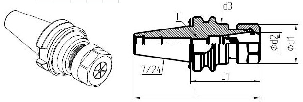 Economical Mini Collet Chuck , Double Angle Collet Chuck Iron Scurf Proof