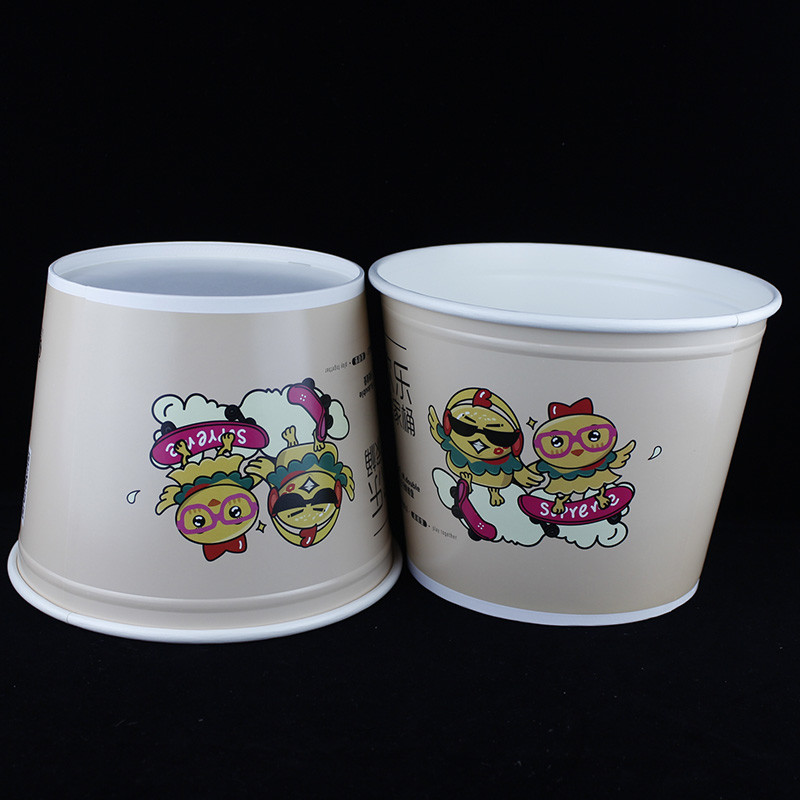 Safe Food Popcorn Chicken Bucket , Takeaway Paper Bucket Packaging