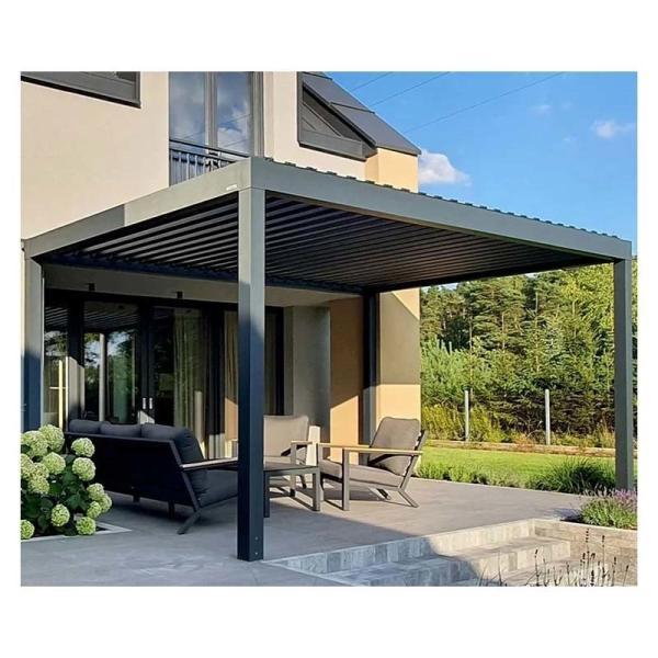 All Season Customized Roof Electric Shutter Aluminium Pergola For Garden