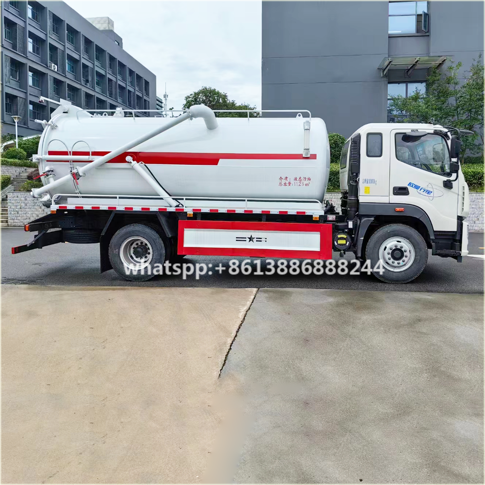 FOTON 12000 Liters High Pressure Washer Truck Vacuum Truck Sewage Suction Truck