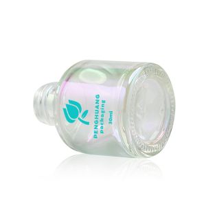 unique design 30ml serum bottle with silver dropper