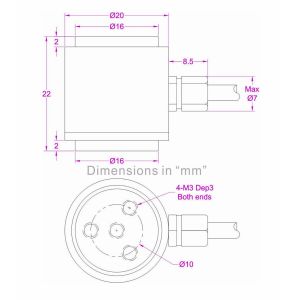 Cylindrical Compression Load Cell 200N Miniature Flange Compression Load Cell