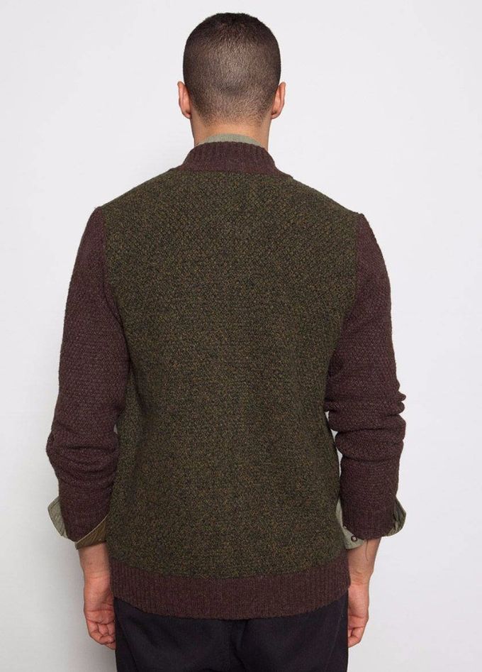 Knitted Mens Cardigan Sweaters , Multi Color Zippered Cardigan Sweater