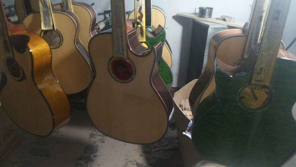 Free shipping dreadnought customize guitar cut-away AAAA all solid single cut guitar custom acoustic electric guitar