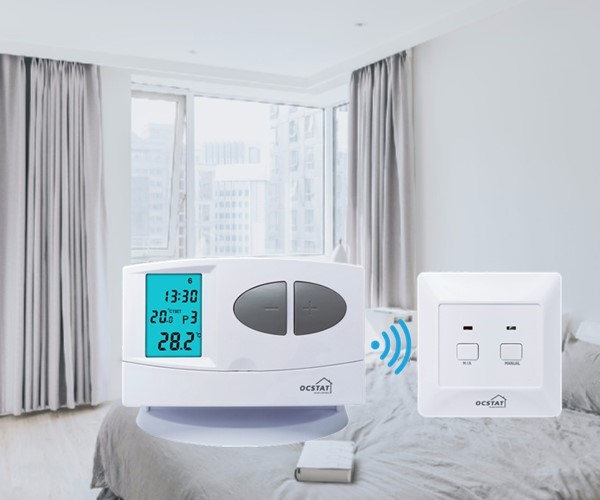 Digital Wireless Room Thermostat 7 Day Programmable Water Heating
