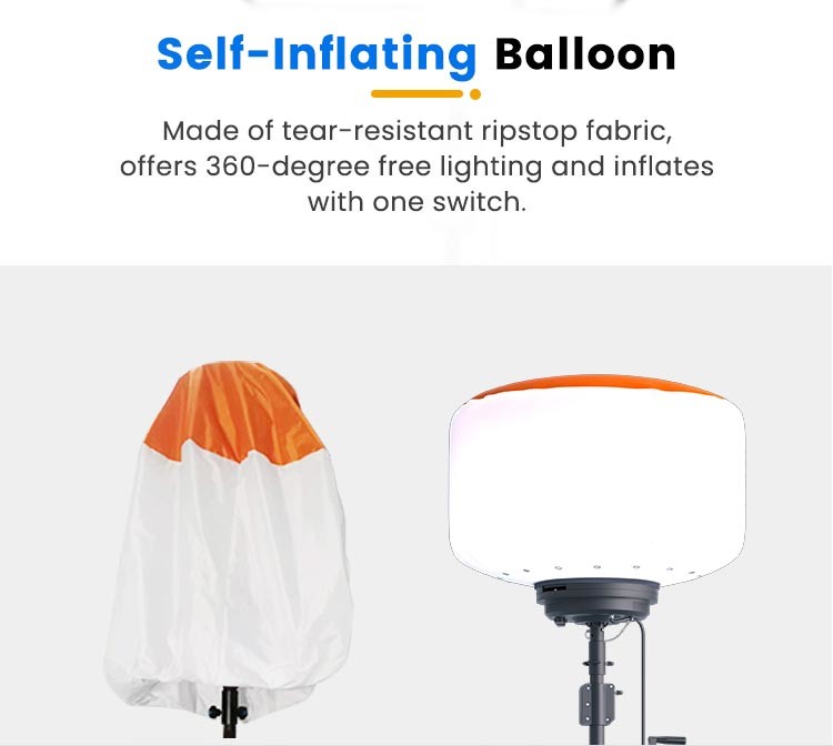 700w Mobile Balloon Light Tower With High Luminosity For Construction And Roadwork