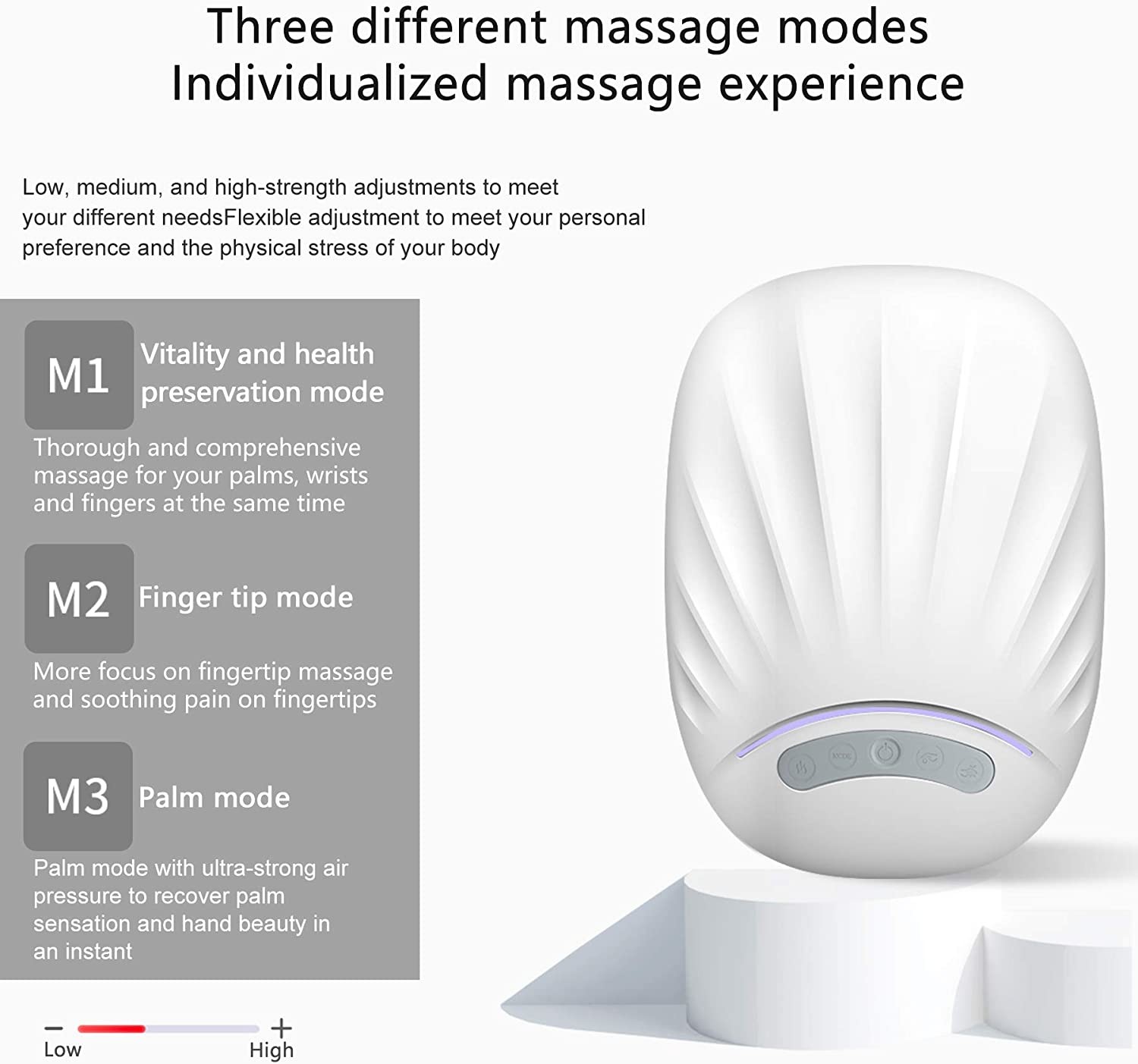 ROHS Adjustable Wireless Compression Hand Massager Rolling With Warm