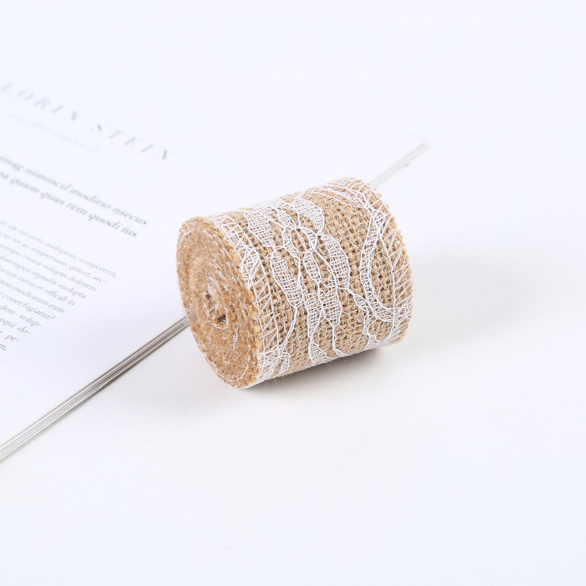 65mm Pink Burlap Ribbon With Lace 10 Yards Natural Burlap Ribbon Woven Edges