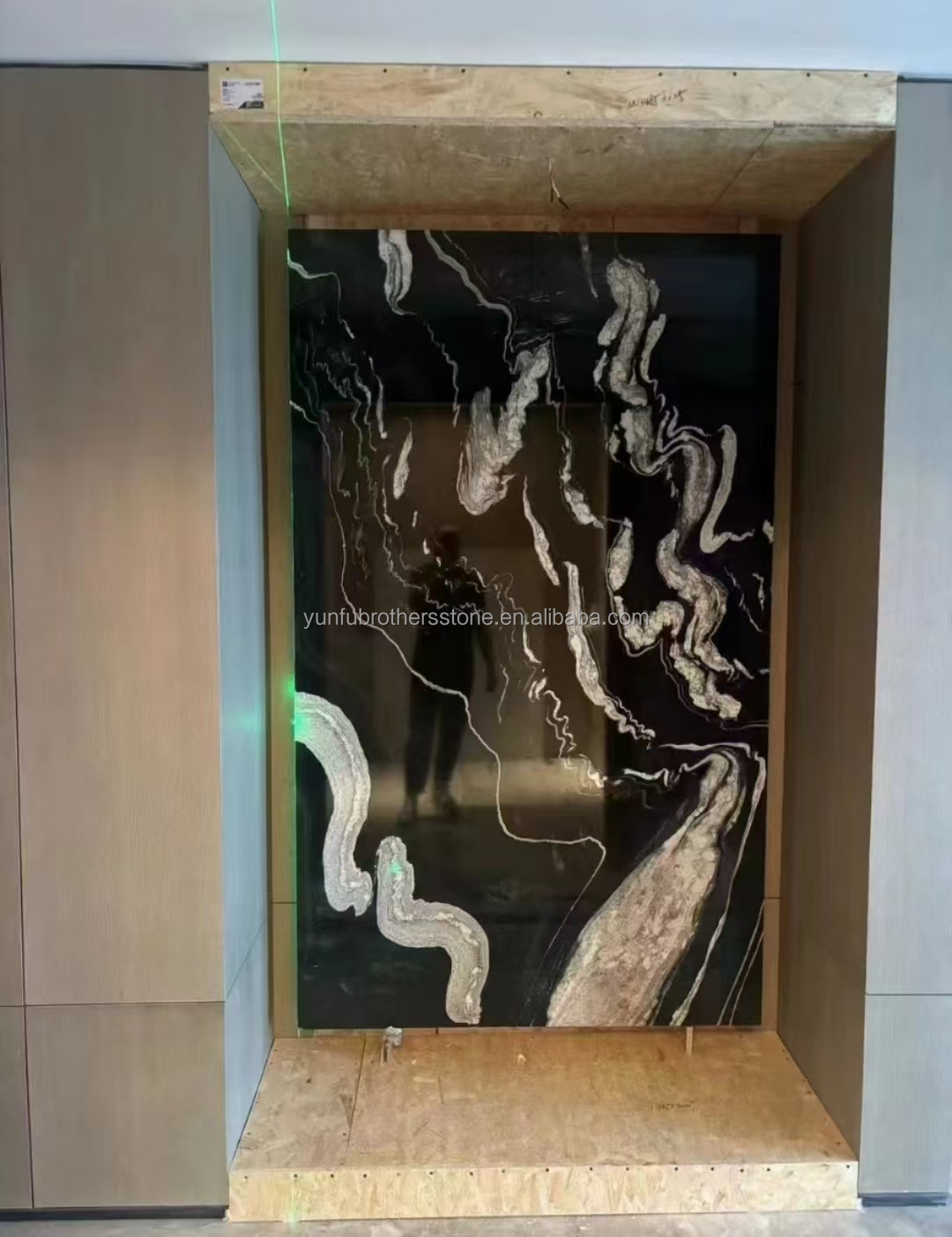 Hotel Polished Black Ink Impression Marble Natural Stone Bathtub for Home Bathroom