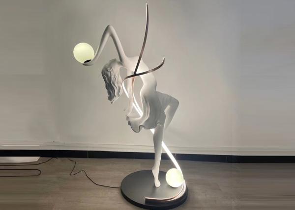 Garden And Home Decoration Painted White Woman Stainless Steel Sculpture With