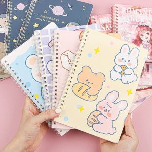 High Value A5 & A3 Cute Creative Loose-Leaf Spiral Notebook PP Cover Student Horizontal Line Diary Paper for School Use
